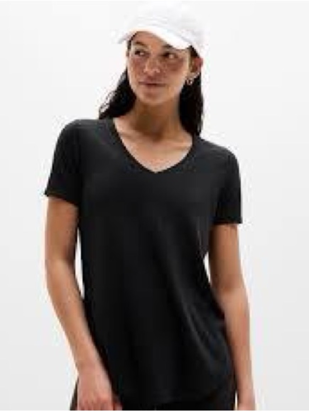 Old Navy ‘HUE’ Classic Black V-Neck Women's Tee-EUC